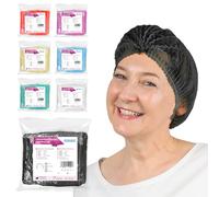 500x ARNOMED® Charlotte Cheveux Jetable 52 cm Noir, Filet Cheveux Plastique pour OP, Cuisine & Hygiène, Bonnet à Usage Unique, Charlotte Alimentaire de Protection des Cheveux en Tissu