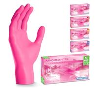 500x ARNOMED® Gants en nitrile taille M Rose, Gants à usage unique pour chirurgie & laboratoire, Gants en nitrile sans poudre & sans latex, Moufles en nitrile XS, S, M, L, XL, XXL
