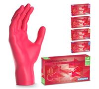500x ARNOMED® Gants en nitrile taille M Rouge, Gants à usage unique pour chirurgie & laboratoire, Gants en nitrile sans poudre & sans latex, Moufles en nitrile XS, S, M, L, XL, XXL