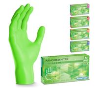 500x ARNOMED® Gants en nitrile taille M Vert, Gants à usage unique pour chirurgie & laboratoire, Gants en nitrile sans poudre & sans latex, Moufles en nitrile XS, S, M, L, XL, XXL