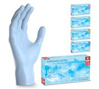 500x ARNOMED® Gants en nitrile taille S Bleu clair, Gants à usage unique pour chirurgie & laboratoire, Gants en nitrile sans poudre & sans latex, Moufles en nitrile XS, S, M, L, XL, XXL