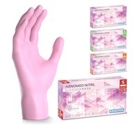 500x ARNOMED® Gants en nitrile taille S Rose, Gants à usage unique pour chirurgie & laboratoire, Gants en nitrile sans poudre & sans latex, Moufles en nitrile XS, S, M, L, XL, XXL