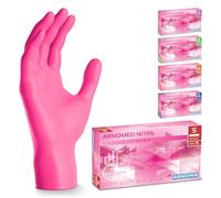 500x ARNOMED® Gants en nitrile taille S Rose, Gants à usage unique pour chirurgie & laboratoire, Gants en nitrile sans poudre & sans latex, Moufles en nitrile XS, S, M, L, XL, XXL