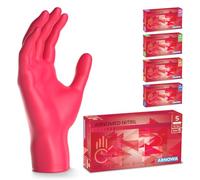 500x ARNOMED® Gants en nitrile taille S Rouge, Gants à usage unique pour chirurgie & laboratoire, Gants en nitrile sans poudre & sans latex, Moufles en nitrile XS, S, M, L, XL, XXL