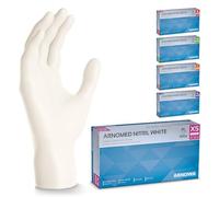 500x ARNOMED® Gants en nitrile taille XS Blanc, Gants à usage unique pour chirurgie & laboratoire, Gants en nitrile sans poudre & sans latex, Moufles en nitrile XS, S, M, L, XL, XXL