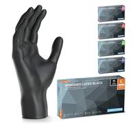 500x ARNOMED® Gants jetables en latex taille L noir, Gants jetables de chirurgie et de laboratoire, Gants jetables en nitrile, Moufles en latex en XS, S, M, L, XL, XXL