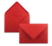 500x enveloppes C6 - couleur: rouge intense - 11,4 x 16,2 cm - fermeture: gommée - pour papier A4, A5, A6 et pour invitations, salutations et lettres - FarbenFroh by GUSTAV NEUSER