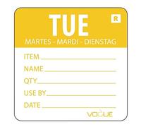 500X Etiquette Jour De La Semaine ? Code De Couleur Mardi - Jaune Dimension De L'?tiquette : 40X60mm