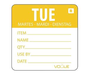 500X Etiquette Jour De La Semaine ? Code De Couleur Mardi - Jaune Dimension De L'?tiquette : 40X60mm