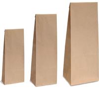 500x sachets à fond plat sans fenêtre - 100g - 7 x 4 x 20,5 cm - Sacs en papier Sacs cadeaux en papier kraft (100g - sans fenêtre)