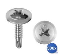 500X Vis Autoperceuse Drillex&Reg; Mustad Zincée Blanche Tête Large Ph