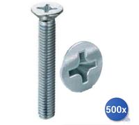 500X Vis Métal Zincé Tête Plate Croix E-100 3X30