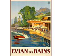 501 Plaque Metal Evian Les Bains Sud De La France Vintage French Travel Wall Sticker Vintage Poster Aluminium Unique Métal Mur Affiche Pour Garage Maison Salon 20x30 cm