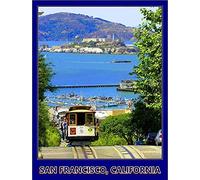 501 Plaque Metal San Francisco Cable Car Bay Californie États-Unis Trvl Plaque Étain Signe Vintage Poster Aluminium Décorative Rétro Affiche En Métal Pour Restaurant Garage Café 20x30 cm