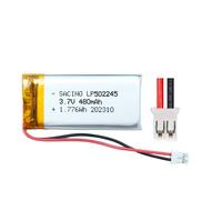 502245 3,7 V batterie LIPO 480 mAh, PCM, connecteur JST PH2.0-2P rechargeable