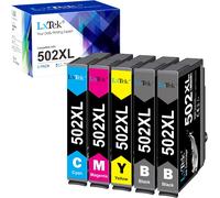 502XL Cartouches d'encre Compatible pour Epson 502 502 XL pour Epson Workforce WF-2860 WF-2860DWF WF-2865 WF-2865DWF,Expression Home XP-5100 XP5100 XP-5105 XP5105(Paquet de 5)(Q210)