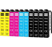 502XL Compatible Ink Cartridges for Epson 502 XL Multipack Cartridges for Expression Home XP-5105 XP-5100 XP-5155 Workforce WF-2860DWF WF-2865DWF WF-2880DW WF-2885DW (10 Packs)