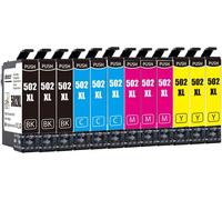 502XL (Pack of 12) Compatible Ink Cartridges for Epson 502 XL, for Expression Home XP 5100 XP-5105 XP-5150 XP-5155, Workforce WF-2860DWF WF-2865DWF WF-2880DWF