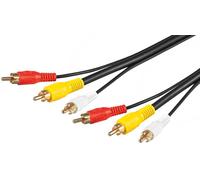 Goobay Câble audio/vidéo 3x RCA mâle-mâle plaqué or 10 m