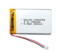 Batterie Rechargeable EFASO 503759 3,7 V 1500 mAh pour Casque de Jeu sans Fil Steelseries Arctis 7 PCM, Protection JST PH2.0-2 Broches
