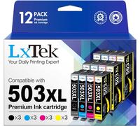 503XL Compatible pour Epson 503 XL Cartouches d'encre pour Epson Expression Home XP-5200 XP5200 Workforce WF-2960 WF-2965 WF-2960DWF WF-2965DWF XP5205 (3 Noir 3 Cyan 3 Magenta 3 Jaune, 12 Pack)