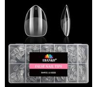 504 Pièces Ongles Faux Tips D'Ongles Amandes Courts EBANKU Pré-Formés Transparents Ongles À Poser Acryliques Extensions D'Ongles Pour Femmes Filles Manucure DIY 12 Tailles