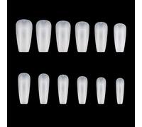 504 pièces/sachet Extrémité d'ongles longs carrés cercueil C Courbé ABS Faux Salon de manucure - Outils d'art avec accessoires designs Colle - Extra droit Long Cercueil carré C