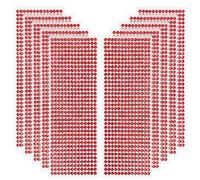 5040 Pièces Strass Autocollant Pierres Précieuses Adhésif Strass Cristal Diamant Autocollants, pour DIY Artisanat Décoration, Embellissement Bricolage, Strass Visage, 5mm (Rouge)