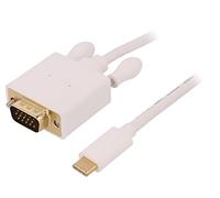 50419 Adaptateur USB 3.1 D-Sub 15pin HD Mâle,USB C Mâle 2m QOLTEC