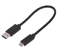 50420 Câble USB 3.0 USB A Mâle,USB C Mâle 0,25m QOLTEC