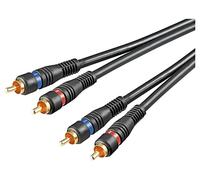 50434 Câble connecteur RCA x2, recto-verso 10m revêtement : plaqué or GOOBAY