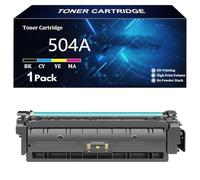 504A Cartouche de Toner Compatible Cartouches pour HP 504A CE250A CE251A CE253A CE252A pour HP Color LaserJet CP3525 CP3525N CP3525DN CP3525X CM3530 CM3530TS Imprimantes,Y-1 Pack