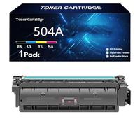 504A Cartouche de Toner Compatible Cartouches pour HP 504A CE250A CE251A CE253A CE252A pour HP Color LaserJet CP3525 CP3525N CP3525DN CP3525X CM3530 CM3530TS Imprimantes,M-1 Pack