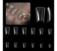504x/Set Duck Nails Tips Curved False Press on Half Covers False Clear