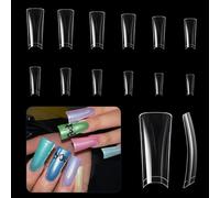 504x/Set Duck Nails Tips Curved False Press on Half Covers False Clear