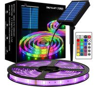 5050 Rgb 5m Solar Strip Lights With Auto Color Changing,Ip67 Waterproof,Solar Light Bar For Roofing,Patio,Tree,Christmas,Wedding And Pool Decoration