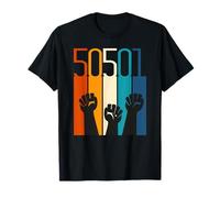 50501 protestation au look rétro coucher de soleil vintage avec poings résistants T-Shirt
