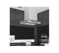 50662 - Hotte - hotte îlot - largeur : 90 cm - profondeur : 53 cm - evacuation & recyclage - argent