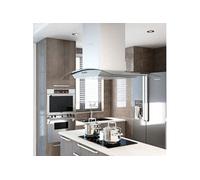 50664 - Hotte - hotte îlot - largeur : 90 cm - profondeur : 53 cm - evacuation & recyclage - argent