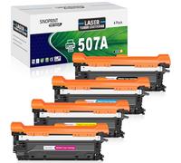 507A Lot de 4 cartouches de toner compatibles 507A CE400A CE401A CE402A CE403A pour imprimante HP Enterprise MFP M575c M575dn M575f ; M551dn M551n M551xh (lot de 4, 1 noir, 1 cyan, 1 jaune, 1 magenta)