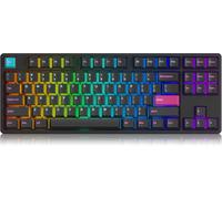 5087S Clavier De Jeu Mécanique Rvb,Clavier Tkl Filaire 87 Touches,Prend En Charge La Programmation Qmk/Via,Commutateur Linéaire Échangeable À Chaud,Touches Pbt (Minuit,Jaune Crème)