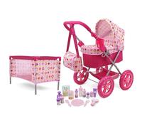 509 Crew Doll Stroller Pram 18 Piece Combo Value Play Set, Ages 3+