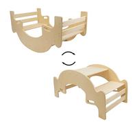 509 Crew Rock N Grow, Montessori Wooden Rocker Teeter Totter convertit en table et chaises pour enfants, pour 2 enfants, Plywood, couleur naturelle