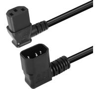50cm 90 degree IEC320 c14 left angle c13 PDU power extension cord right angle c14 male to c13 female power cable for computers,scanner(Right C14 to Left C13)