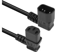 50cm 90 degree IEC320 c14 Right Angle c13 PDU Power Extender,10a 250v,18AWG c14 Male to C13 Female Power Cable for Printer,Scanner (Left C14 to Right C13)