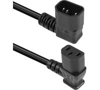 50cm 90 degrés iec320 c14 à angle gauche c13 rallonge d'alimentation PDU,10a 250v,18AWG c14 mâle à c13 femelle câble d'alimentation pour imprimantes,scanner(Left C14 to Left C13)
