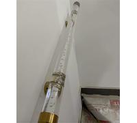 50cm Main Courante en Acrylique Transparent for escaliers intérieurs 1,6 à 20 Pieds, kit Complet de Tige de Support Transparente antidérapante de sécurité, for Garde-Corps de Couloir(Gold,130cm/4.26ft