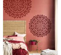 50cm Mandala Round Flower Lotus Pochoir Pochoirs Peindre Grand Modèle De Meuble Carrelage Réutilisable Revêtement De Sol De Niche Modèles De Mur Pour Les Graines Murs De Mandala Grands
