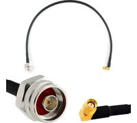 50cm SMA mâle à angle droit 90 degrés vers N mâle tête hexagonale - HF-240 (équivalent LMR 240) Extension câble d'antenne - WiFi RF Antenne GSM LTE 4G 5G 6G Routeur Amplificateur de signal Lora Ham CB