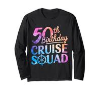 50e Anniversaire Cruise Squad Funny 50th Birthday Cruise Party Manche Longue
